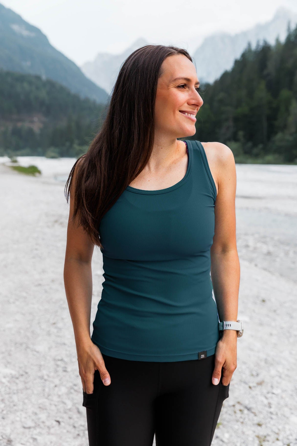 Aerial Ribbed Tank Top Dark Navy