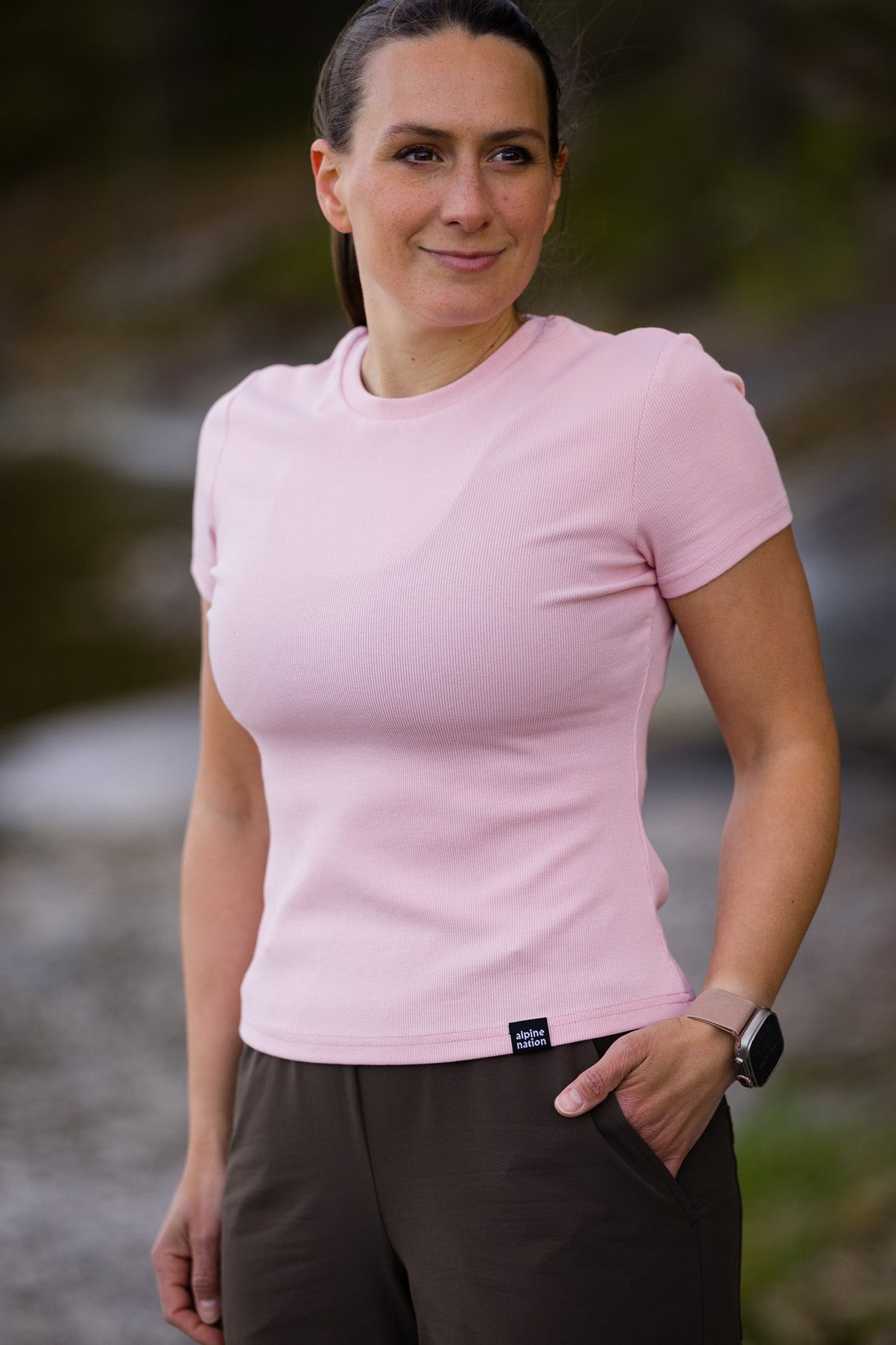 Riva Ribbed T-shirt - Rose