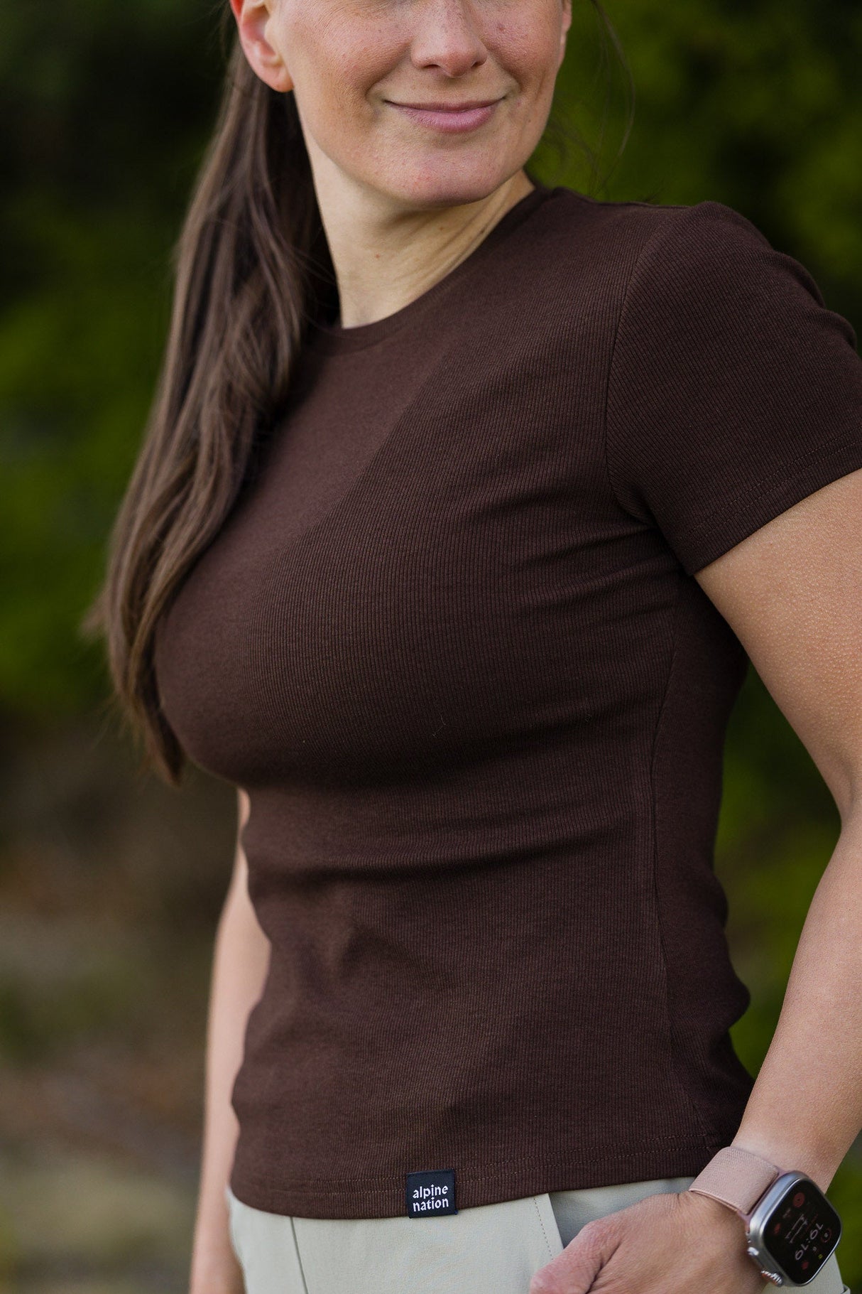 Riva Ribbed T-shirt - Espresso