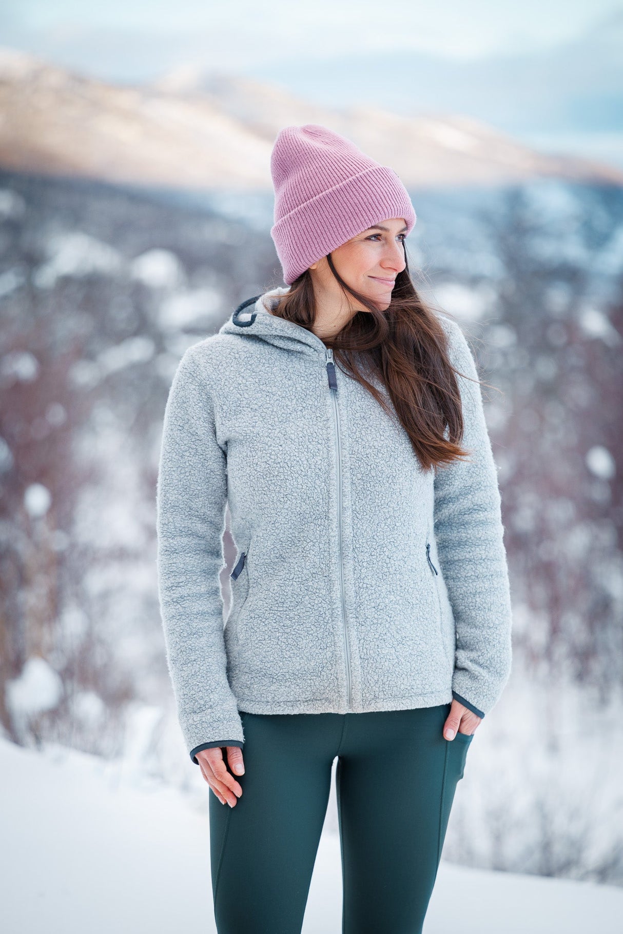 Alpine Wool Hoody Stone Grey