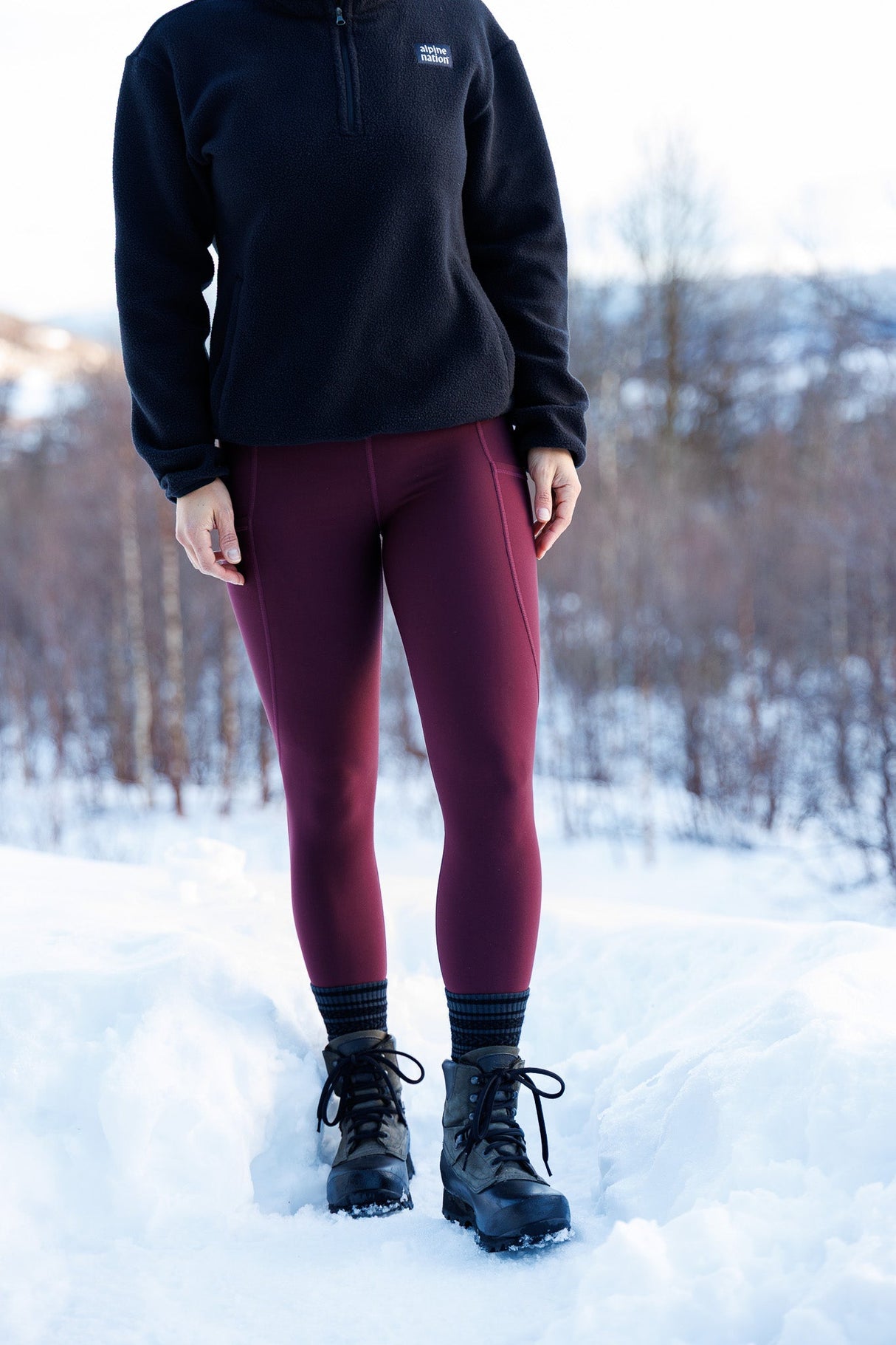 Rise Thermo Pocket Leggings Mulberry