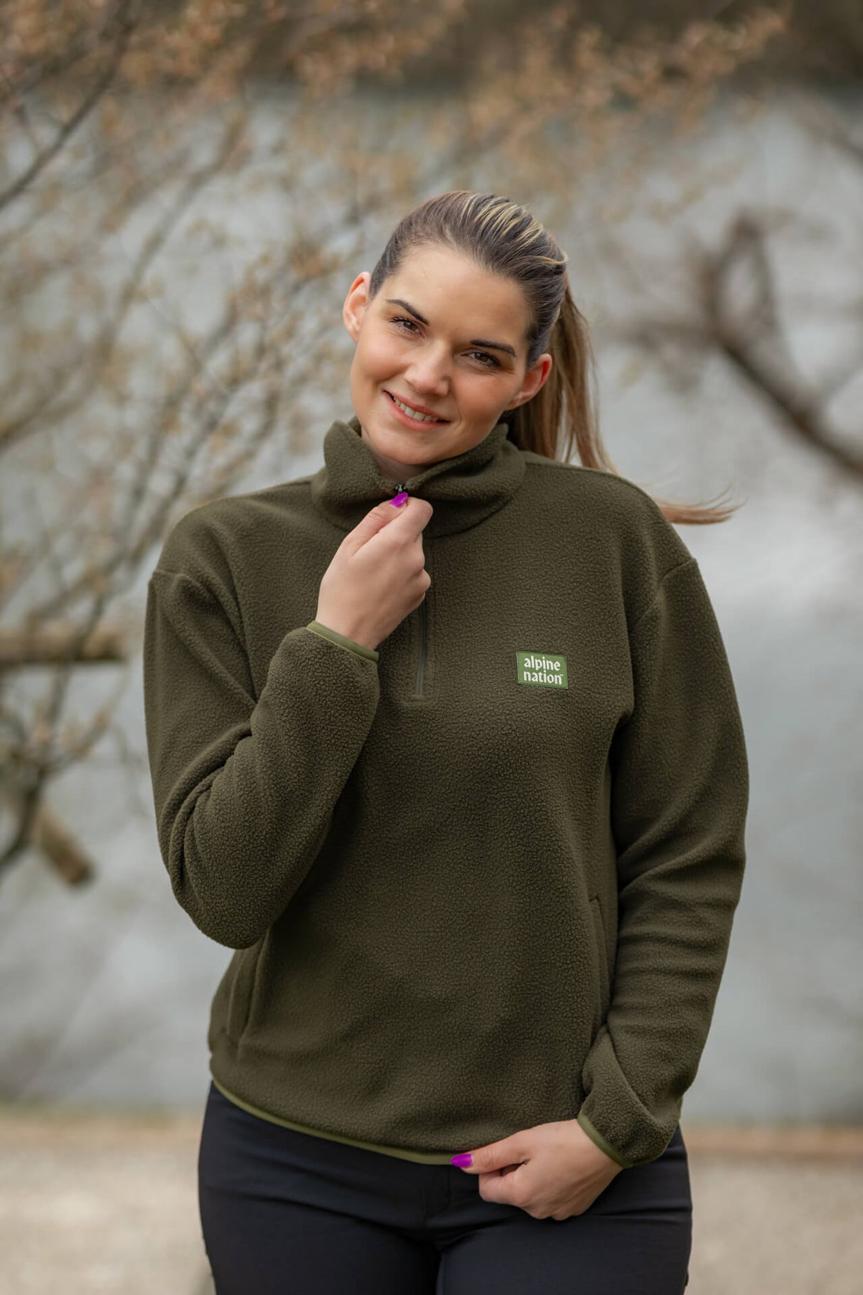 Atlas Fleece Sweater Moss Green