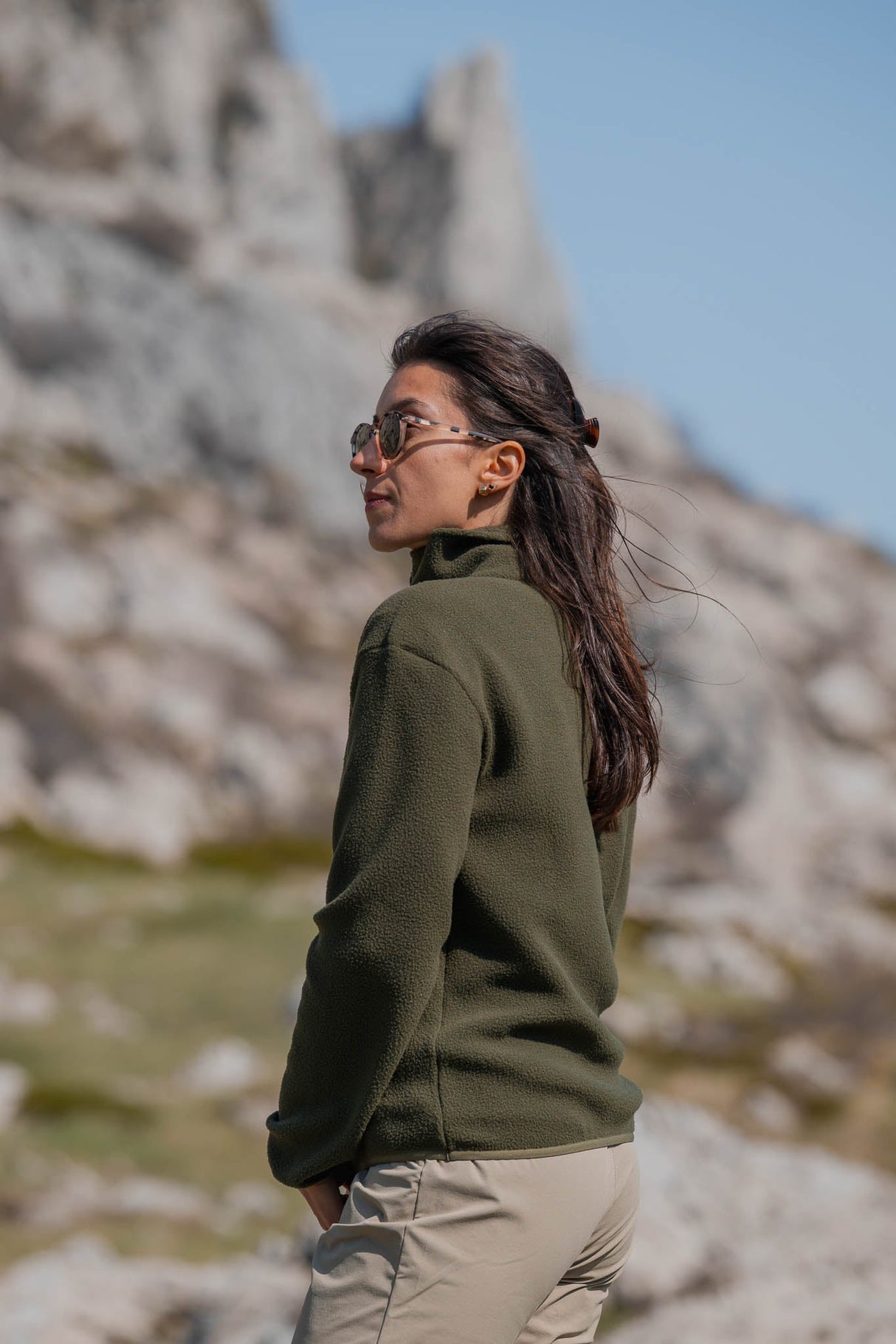Atlas Fleece Sweater Moss Green