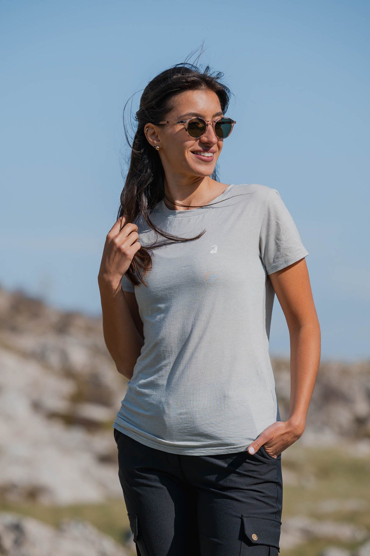 Flow Merino Tee - Heather Grey