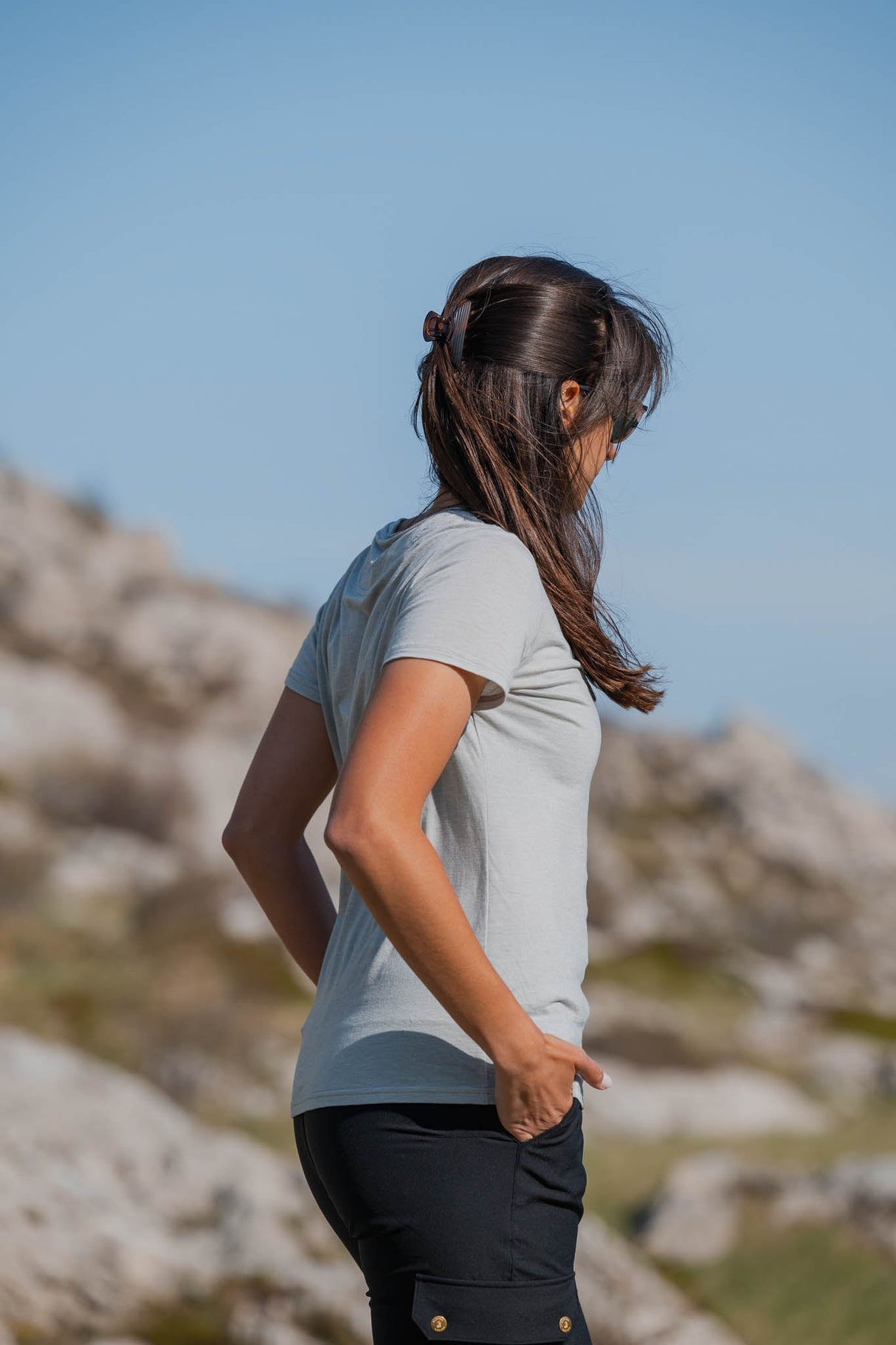 Flow Merino Tee - Heather Grey