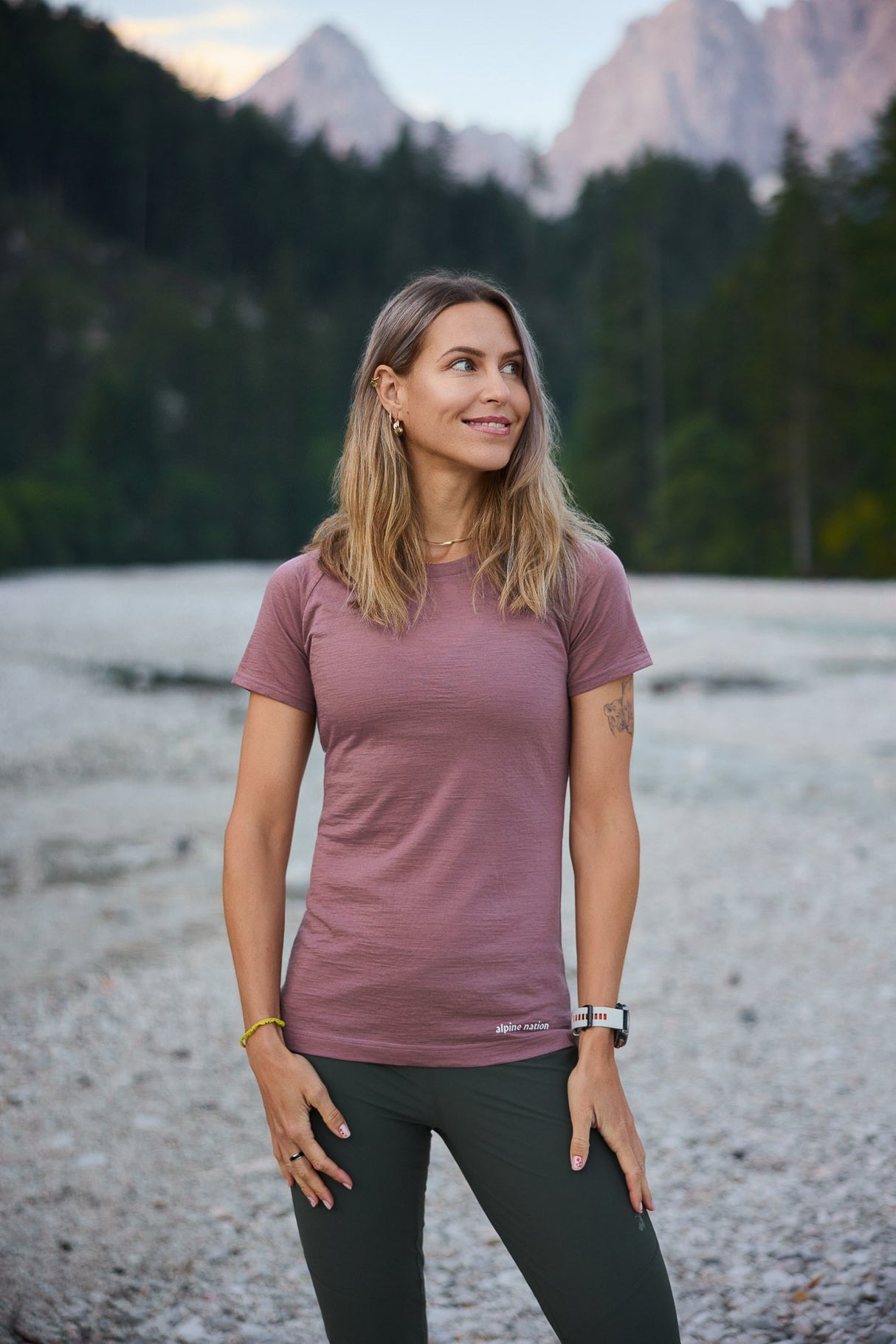 Merino Short Sleeve Tee Mauve