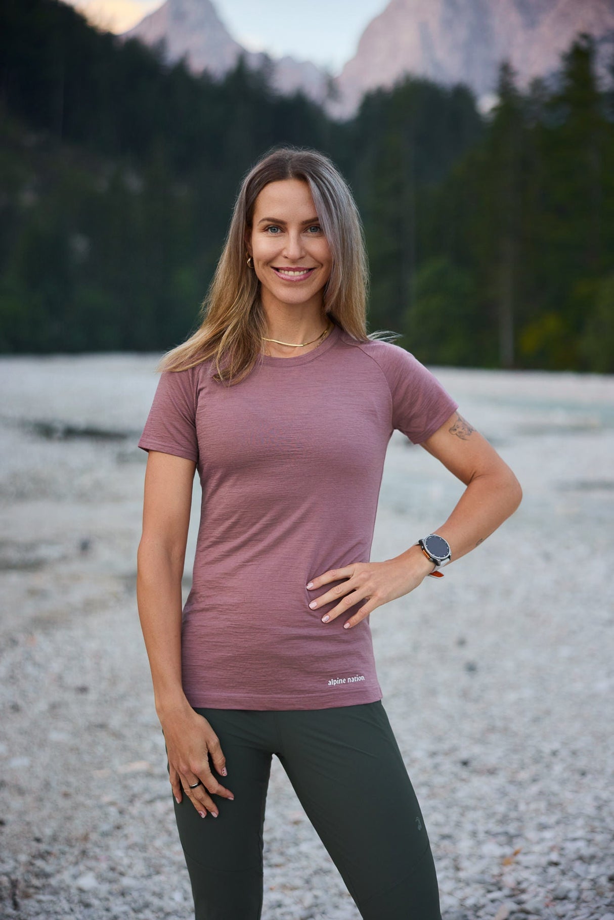 Merino Short Sleeve Tee Mauve