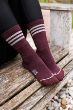 Seceda Light Merino Crew Socks Burgundy