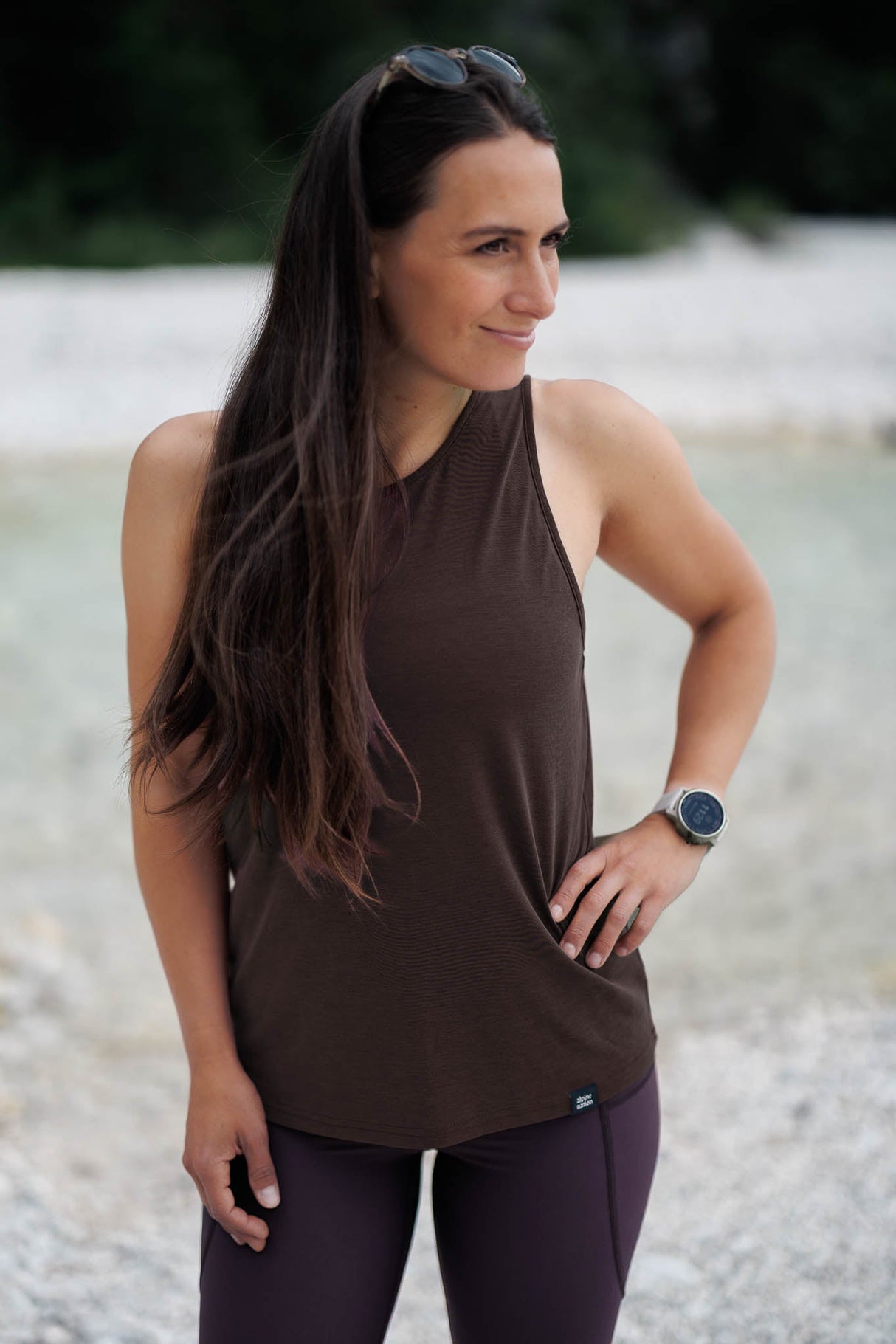 Vagabond Open Back Tank Top - Espresso