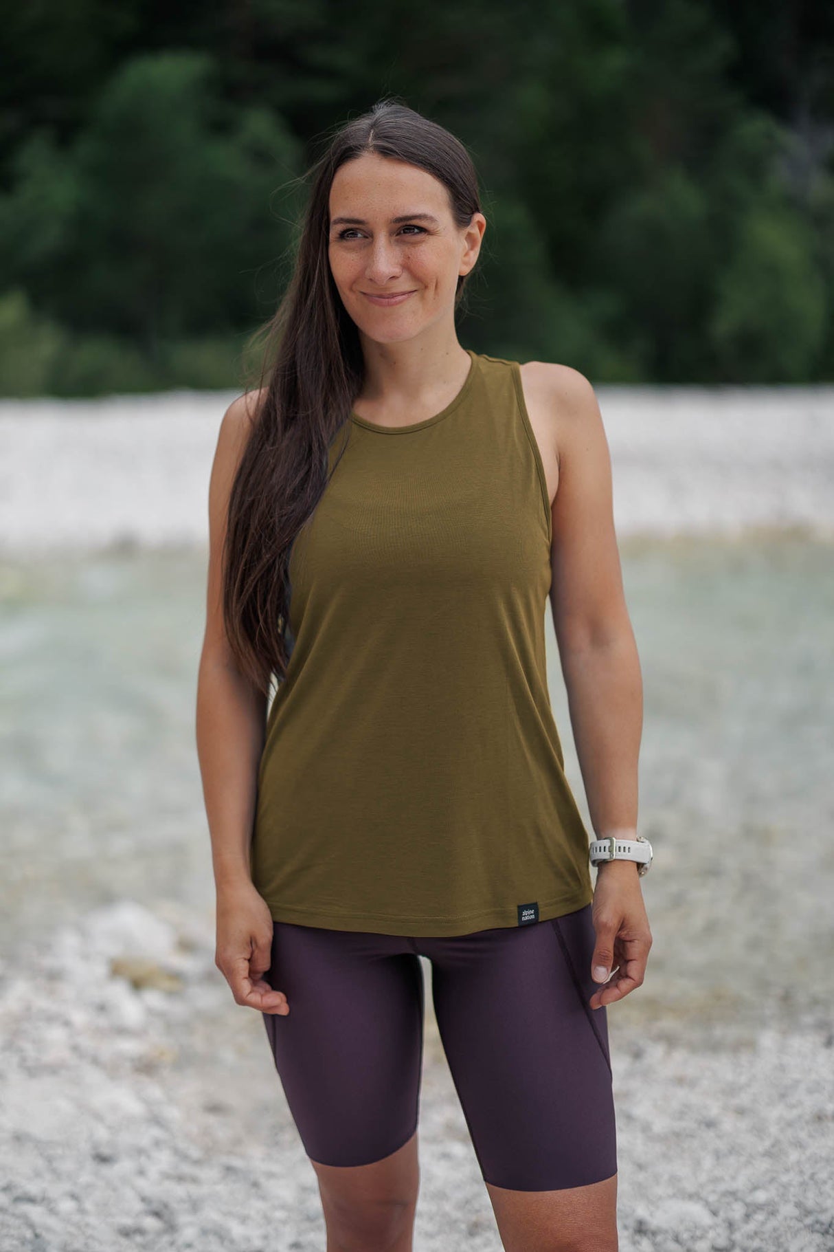 Vagabond Open Back Tank Top - Khaki