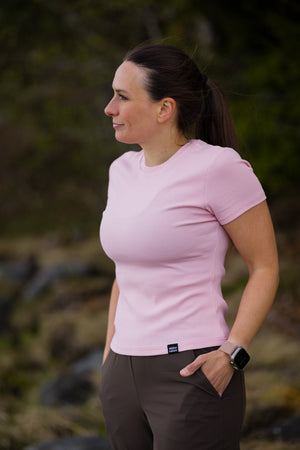 Riva Ribbed T-shirt - Rose