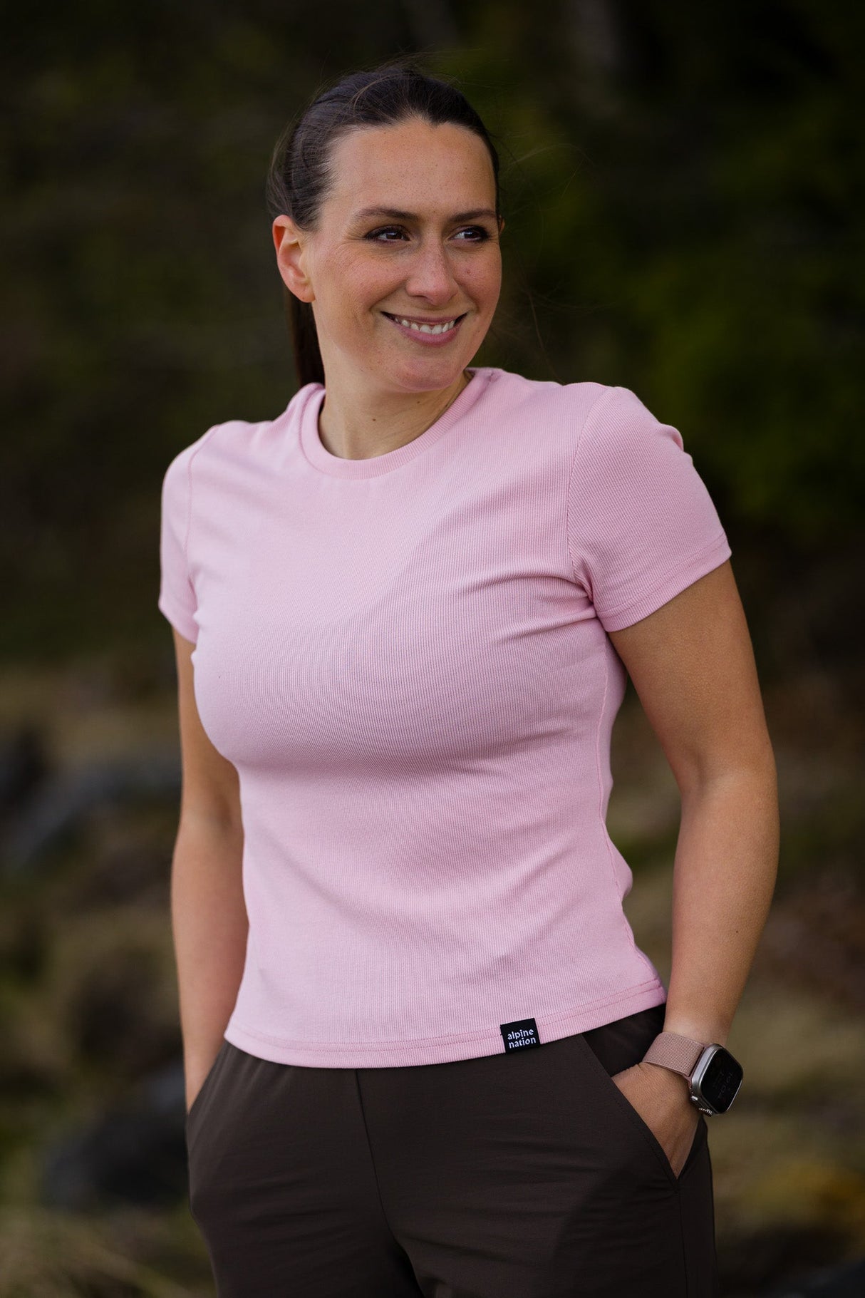 Riva Ribbed T-shirt - Rose