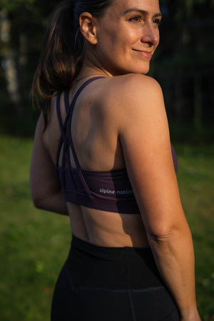Strappy Sports Bra Grape