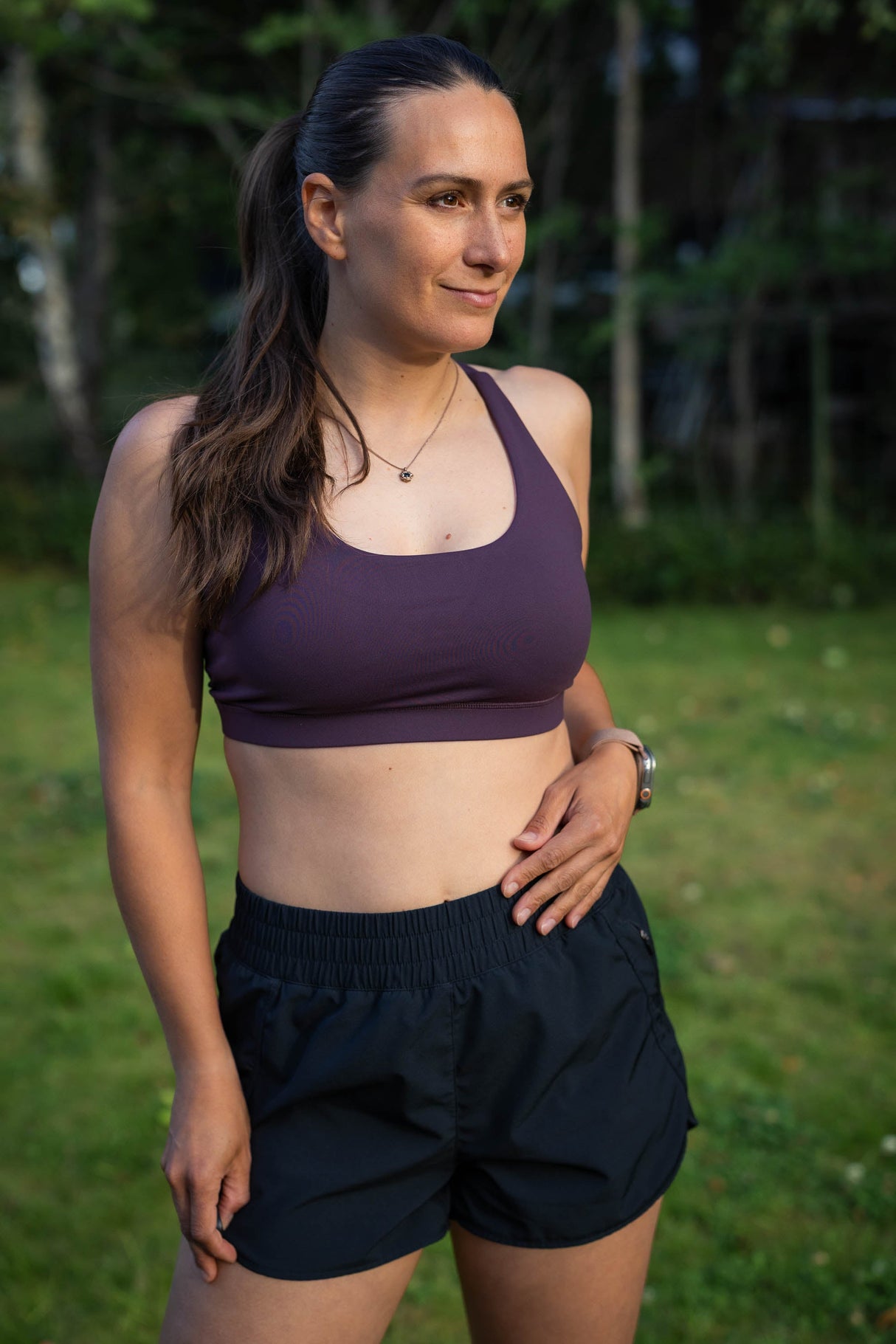 Strappy Sports Bra Grape