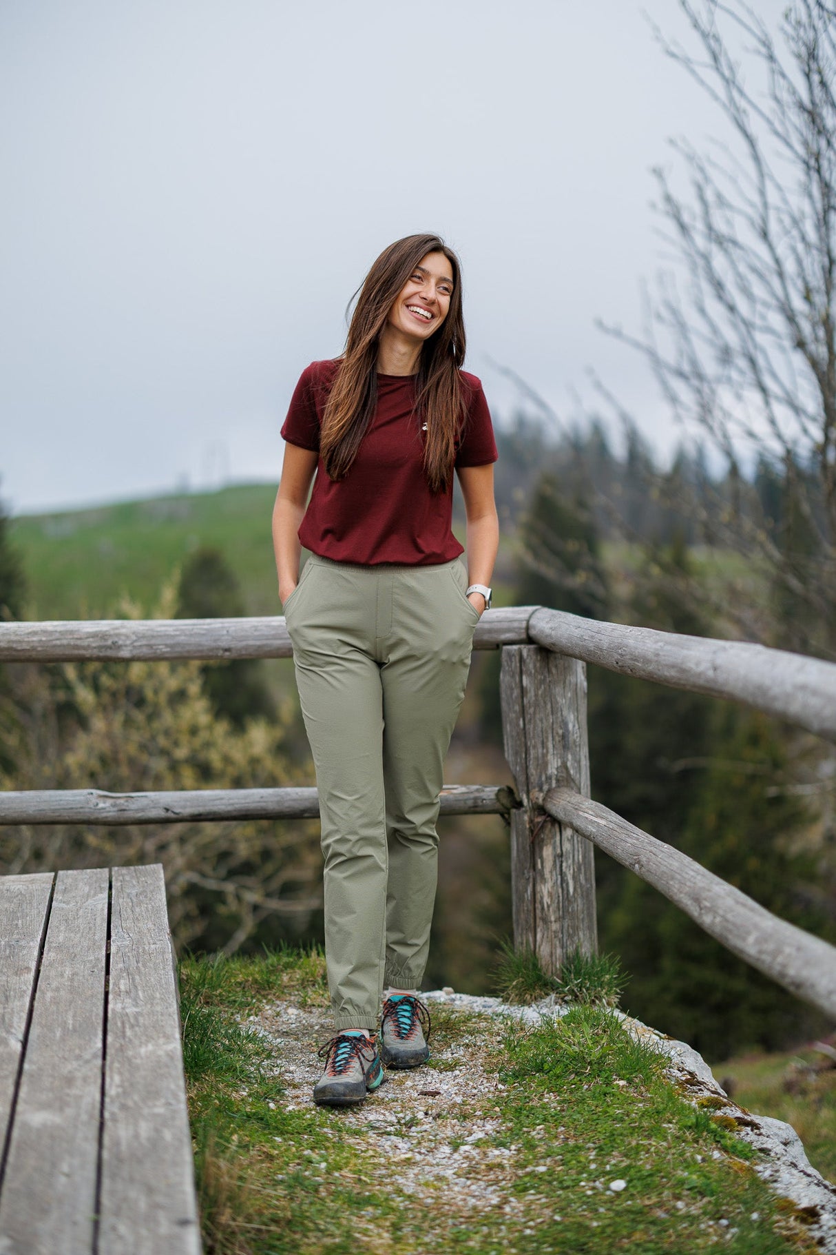 Flow Merino Tee - Burgundy