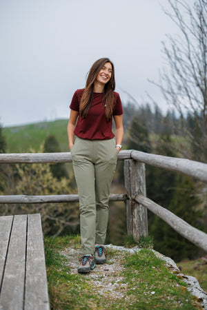 Flow Merino Tee - Burgundy