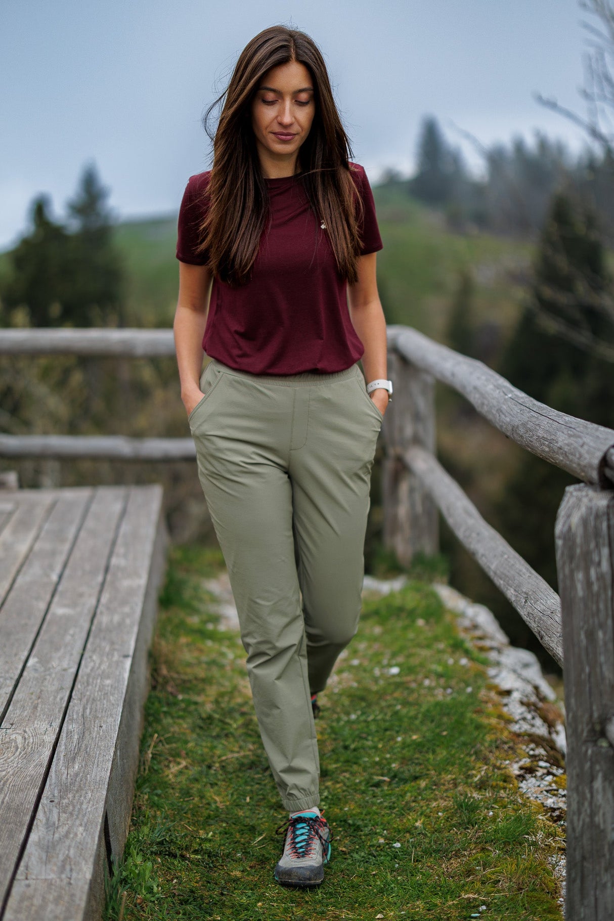Flow Merino Tee - Burgundy