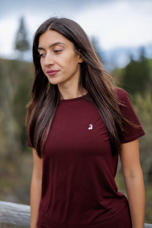 Flow Merino Tee - Burgundy