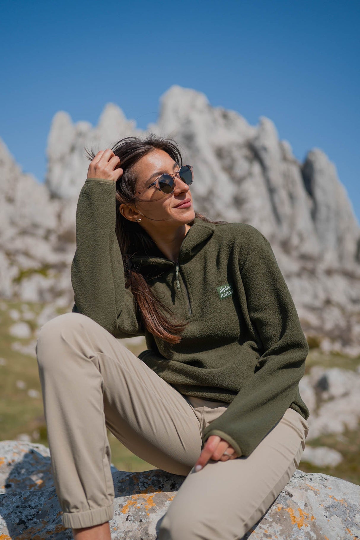 Atlas Fleece Sweater Moss Green