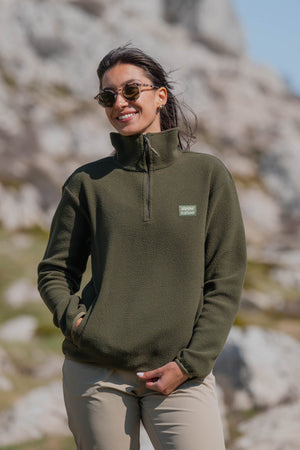 Atlas Fleece Sweater Moss Green