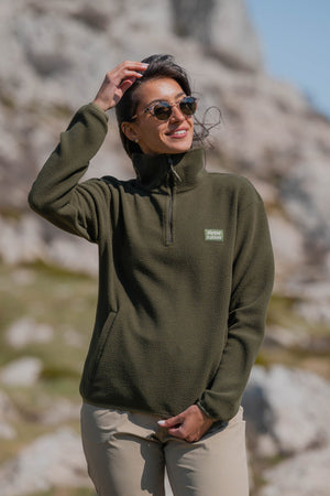 Atlas Fleece Sweater Moss Green