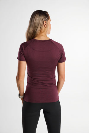Merino Short Sleeve Tee Aubergine