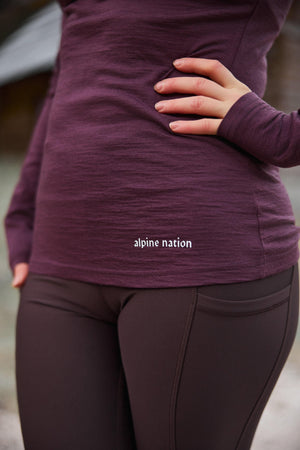 Merino Long Sleeve Tee Aubergine