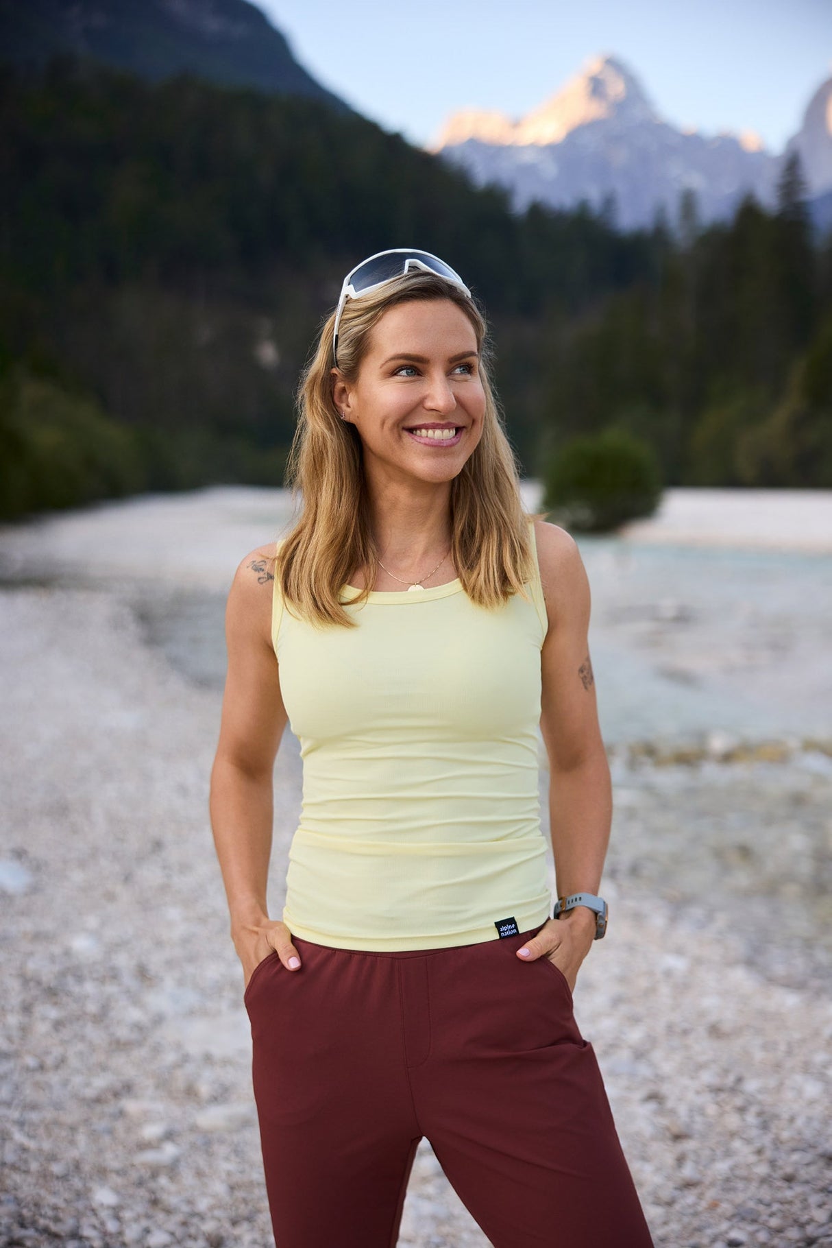 Aerial Ribbed Tank Top Lemonade