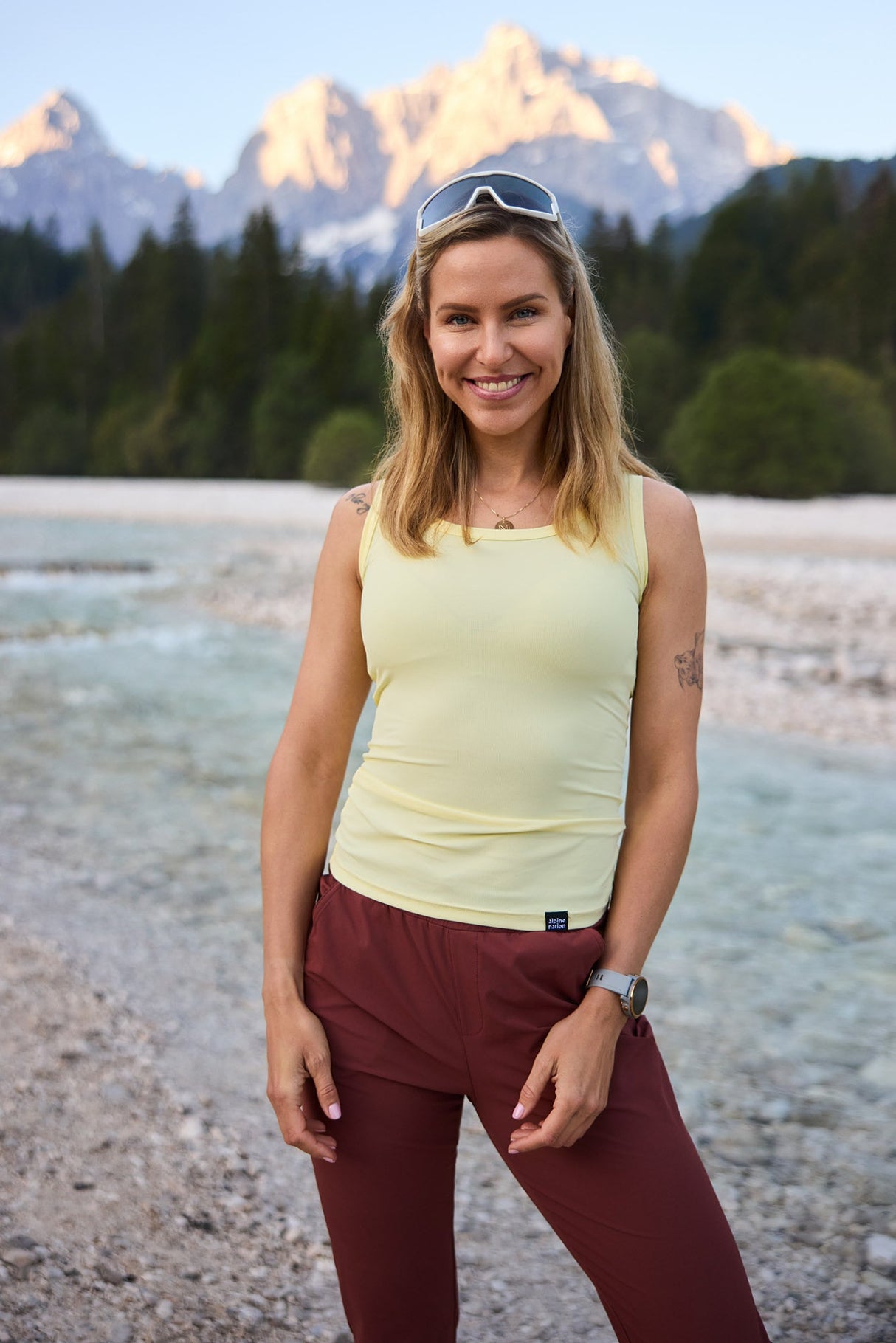 Aerial Ribbed Tank Top Lemonade