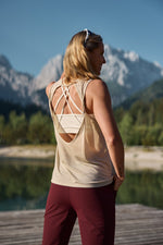 Vagabond Open Back Tank Top - Sandstone
