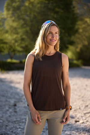 Vagabond Open Back Tank Top - Espresso