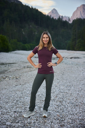 Merino Short Sleeve Tee Aubergine